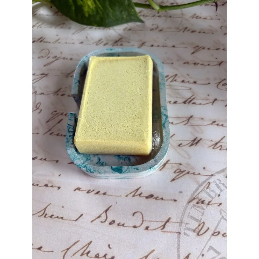 Handmade Soap Dish Cement Soap Holder Bathroom Kitchen Self Draining